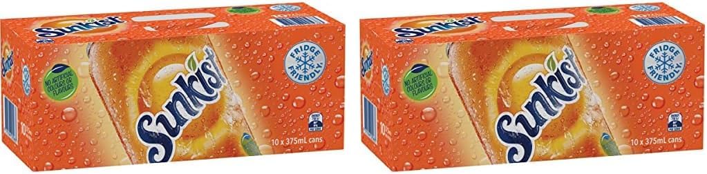 Sunkist Orange Soft Drink, 10 x 375ml [x6]