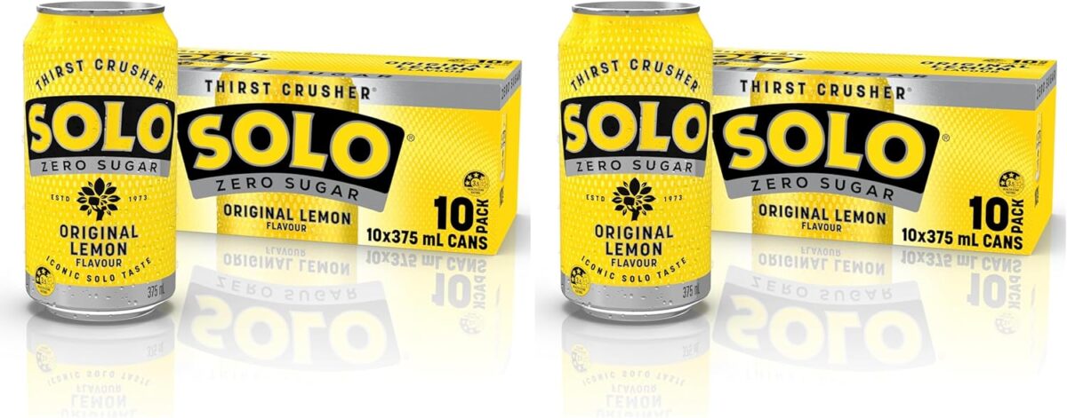 Solo Zero Sugar Soft Drink Can, 10 x 375ml [x6]