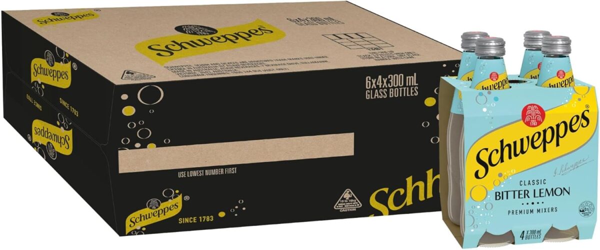 Schweppes Lemon Bitter Mixer Drink, 4 x 300 ml Pack of 6 [x2]
