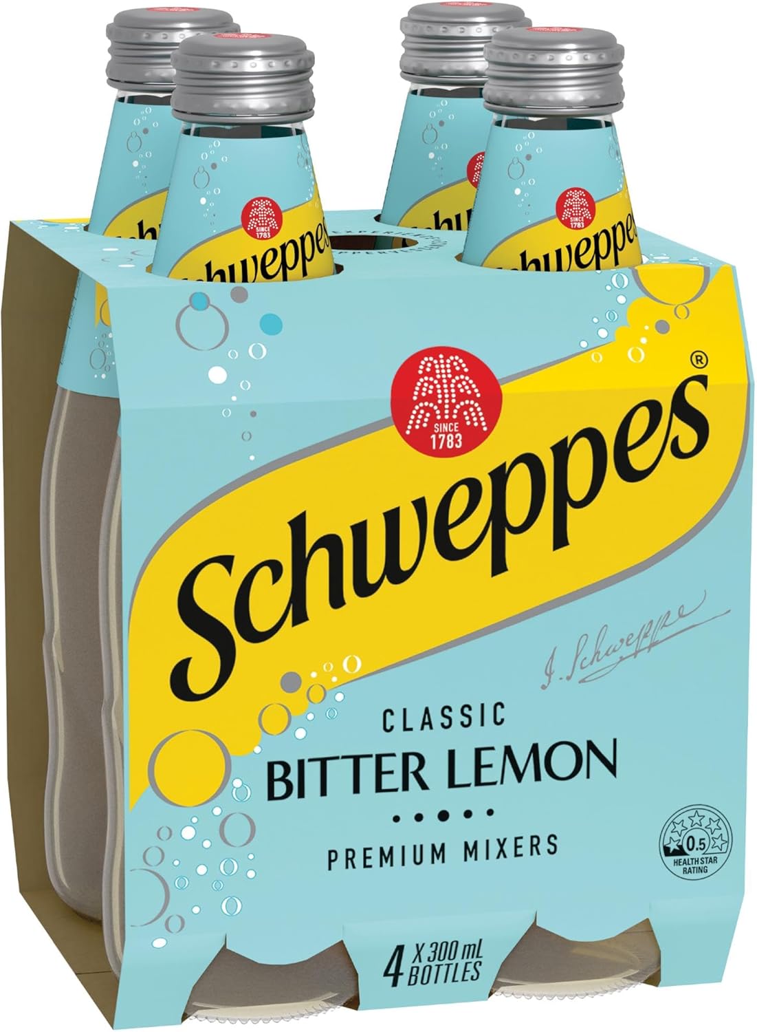 Schweppes Lemon Bitter Mixer Drink, 4 x 300 ml Pack of 6 [x2]