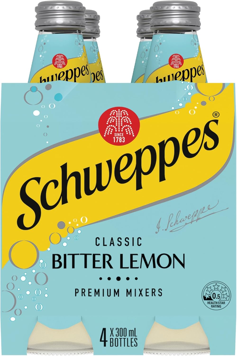 Schweppes Lemon Bitter Mixer Drink, 4 x 300 ml Pack of 6 [x2]