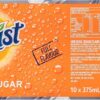 Sunkist Zero Sugar Soft Drink Can 375 ml Pack of 10 [x6]