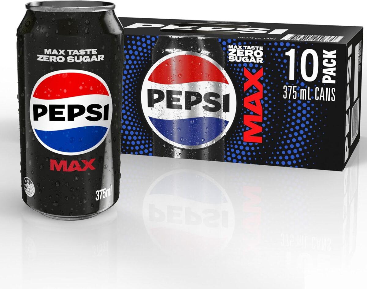 Pepsi Max Zero Sugar Soft Drink, 10 x 375ml [x6]