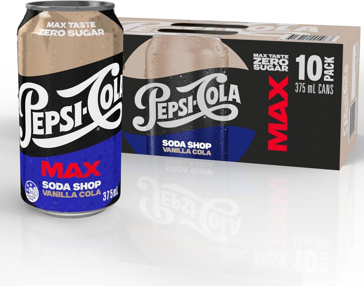 Pepsi Max Vanilla Cola, 10 x 375ml [x6]