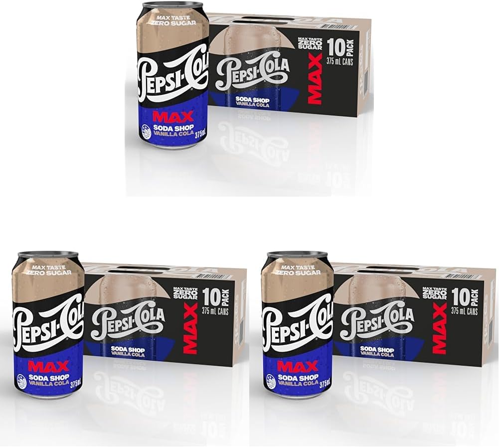 Pepsi Max Vanilla Cola, 10 x 375ml [x6]