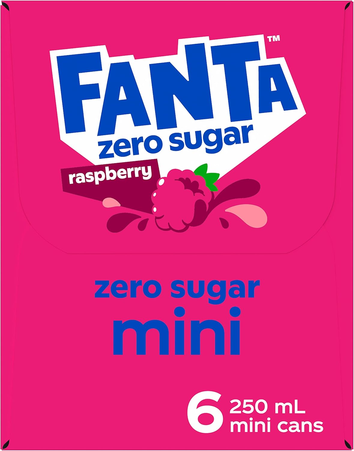 Fanta Raspberry Zero Sugar Soft Drink 6 x 250mL [x10]