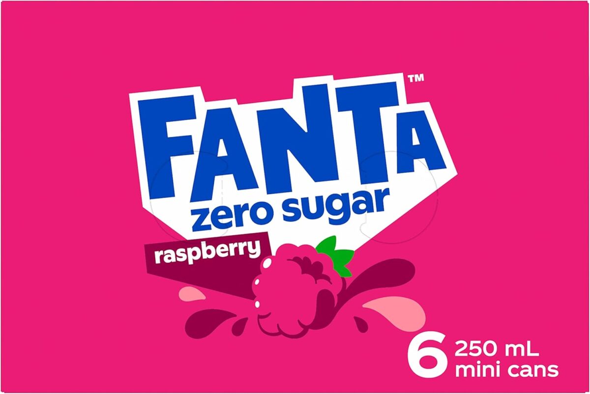 Fanta Raspberry Zero Sugar Soft Drink 6 x 250mL [x10]