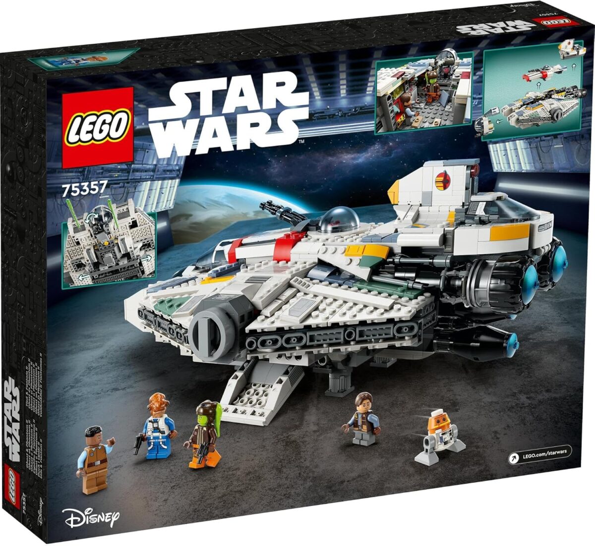 LEGO Star Wars Ghost & Phantom II Building Toy,2 Buildable Star Ship Kids Toys for 10 Plus Year Boys, Girls and Ahsoka Fans, 5 Minifigures Including Jacen Syndulla and a Chopper Droid Figure 75357
