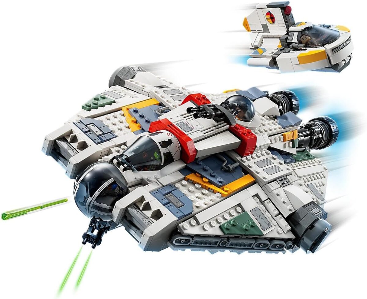 LEGO Star Wars Ghost & Phantom II Building Toy,2 Buildable Star Ship Kids Toys for 10 Plus Year Boys, Girls and Ahsoka Fans, 5 Minifigures Including Jacen Syndulla and a Chopper Droid Figure 75357