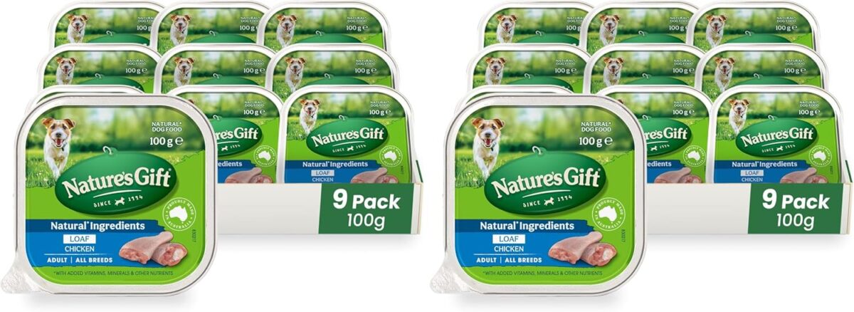 Nature's Gift Adult Wet Dog Food Loaf Prime Beef in Gravy 9x100g [x6]
