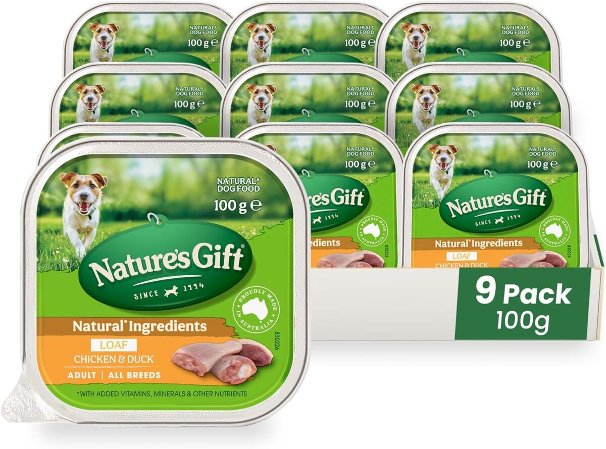 Nature's Gift Adult Wet Dog Food Loaf Prime Beef in Gravy 9x100g [x6]
