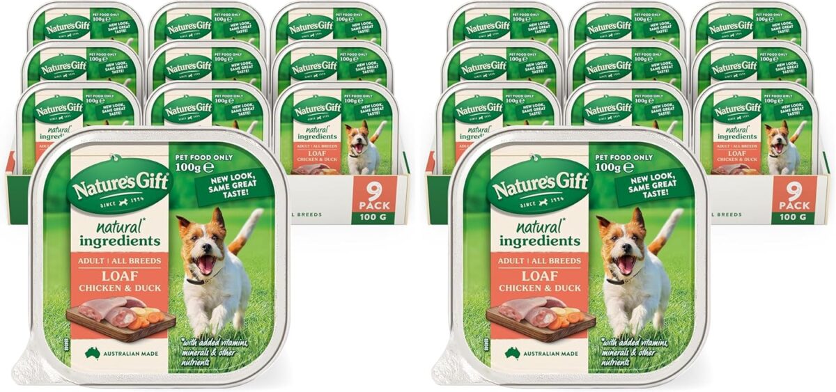 Nature's Gift Adult Wet Dog Food Loaf Prime Beef in Gravy 9x100g [x6]