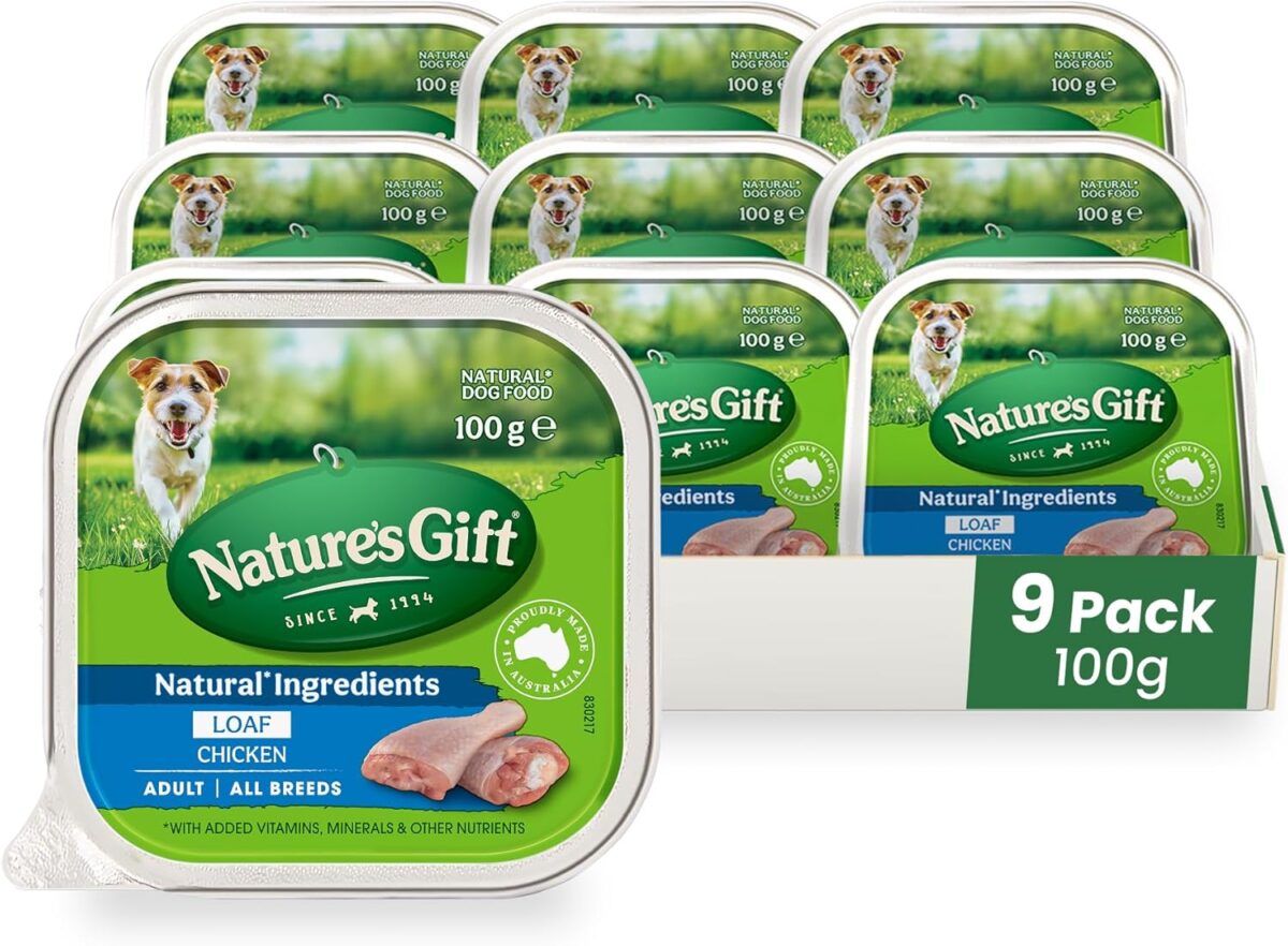 Nature's Gift Adult Wet Dog Food Loaf Prime Beef in Gravy 9x100g [x6]