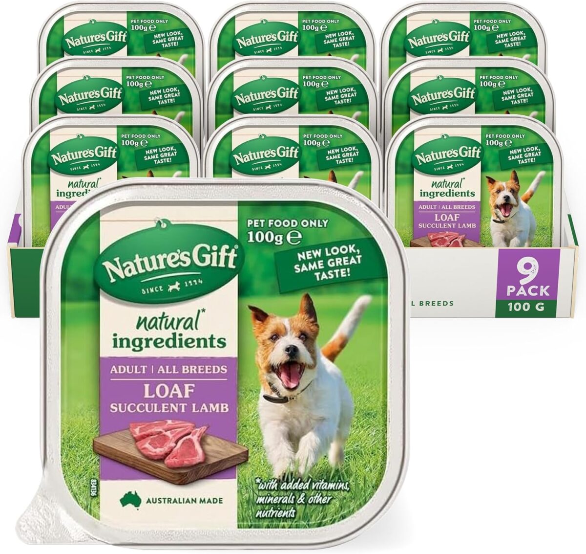 Nature's Gift Adult Wet Dog Food Loaf Prime Beef in Gravy 9x100g [x6]