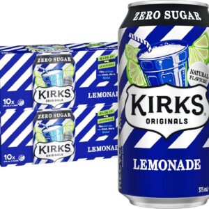 Kirks Lemonade Sugar Free Soft Drink Cans 20 x 375 mL [x4]