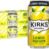 Kirks Lemon Squash Zero Sugar Soft Drink 20 x 375mL Cans [x4]
