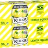 Kirks Lemon Squash Zero Sugar Soft Drink 20 x 375mL Cans [x4]
