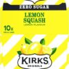 Kirks Lemon Squash Zero Sugar Soft Drink 20 x 375mL Cans [x4]