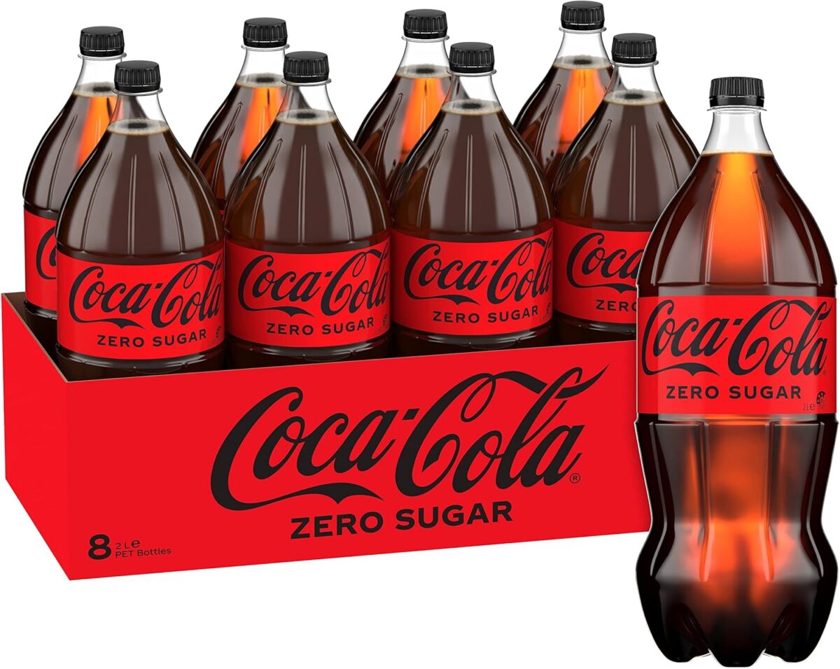 Coca-Cola Zero Sugar Soft Drink 8 x 2L Bottles [x3]