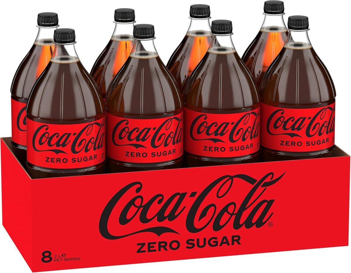 Coca-Cola Zero Sugar Soft Drink 8 x 2L Bottles [x3]