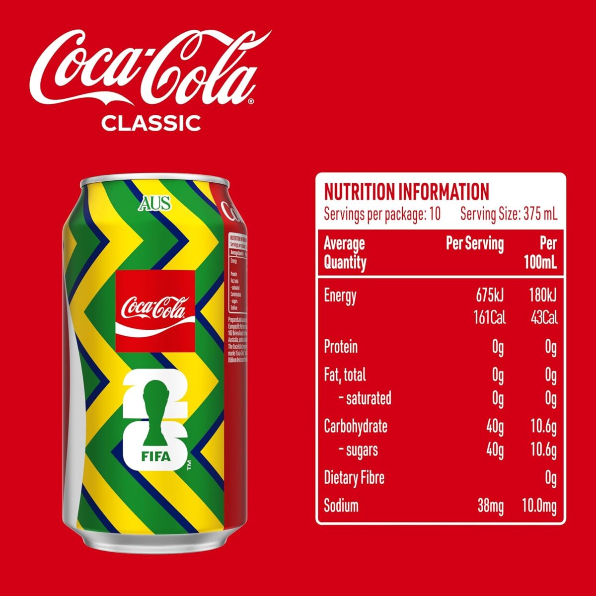 Coca-Cola Classic Soft Drink 20 x 375mL Cans [x3]
