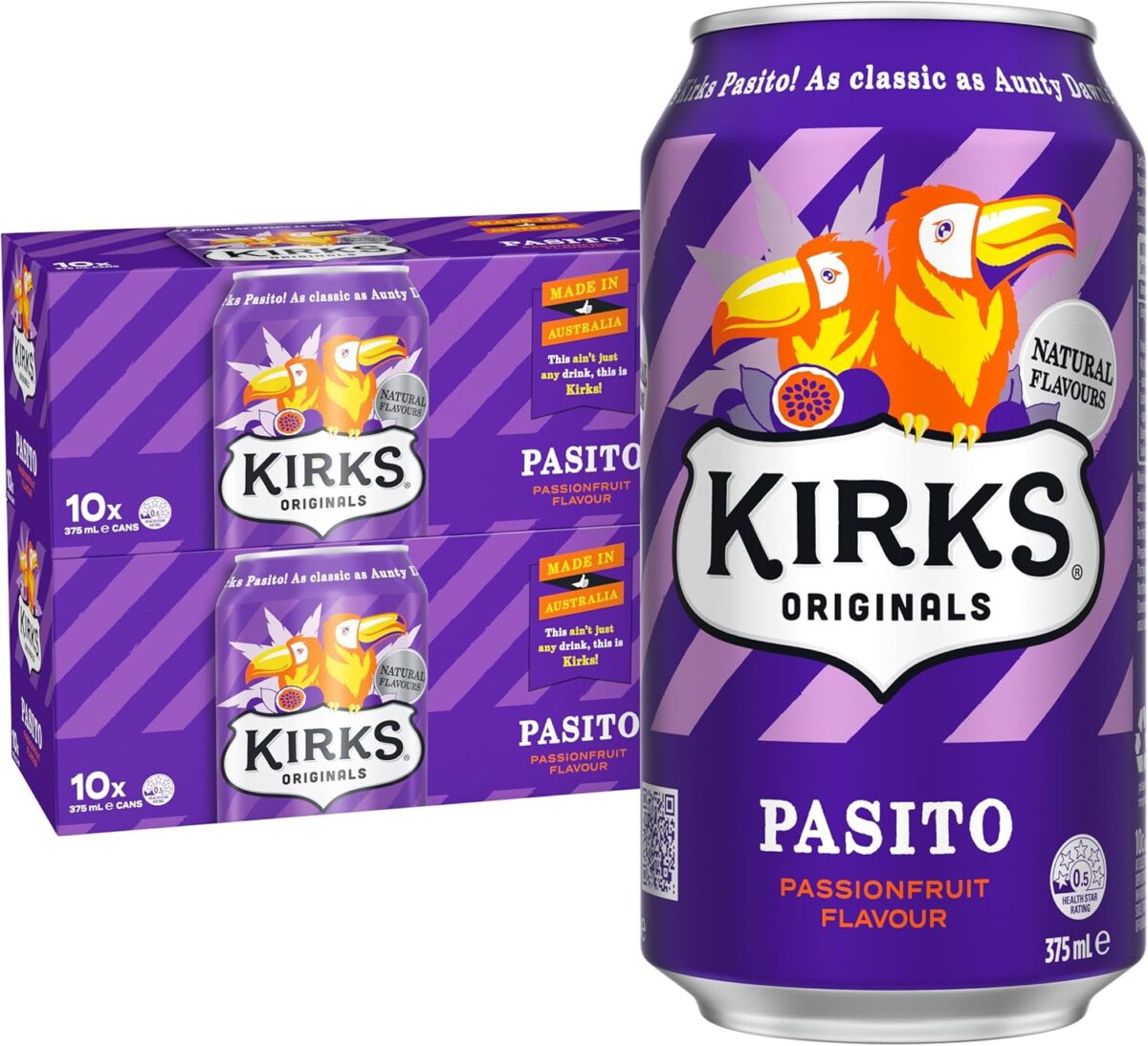 Kirks Pasito Soft Drink 20 x 375mL [x4]