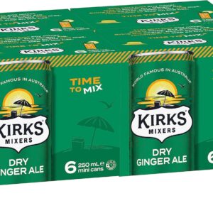 Kirks Dry Ginger Ale Soft Drink Multipack Cans 24 x 250mL [x2]