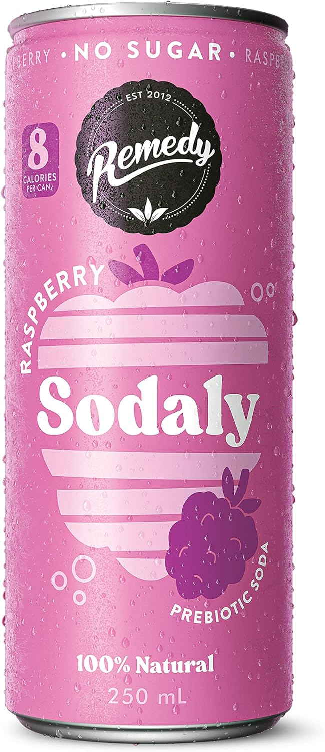 Remedy Sodaly Raspberry Prebiotic Soft Drink 250 mL 24-Pack [x2]