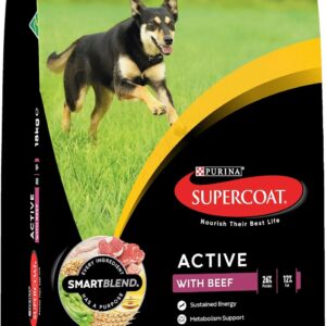 B0CC1KRJVG_img_1 Purina Supercoat Adult Active Beef Dry Dog Food 18 Kg