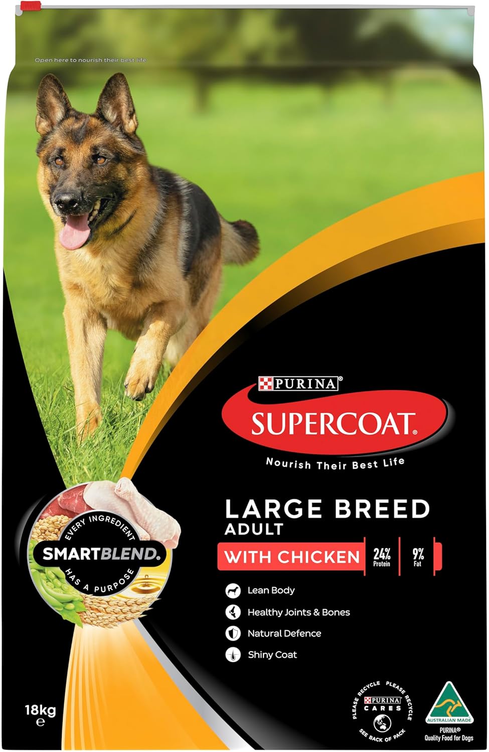 Purina Supercoat Adult Large Breed Chicken Dry Dog Food 18 Kg