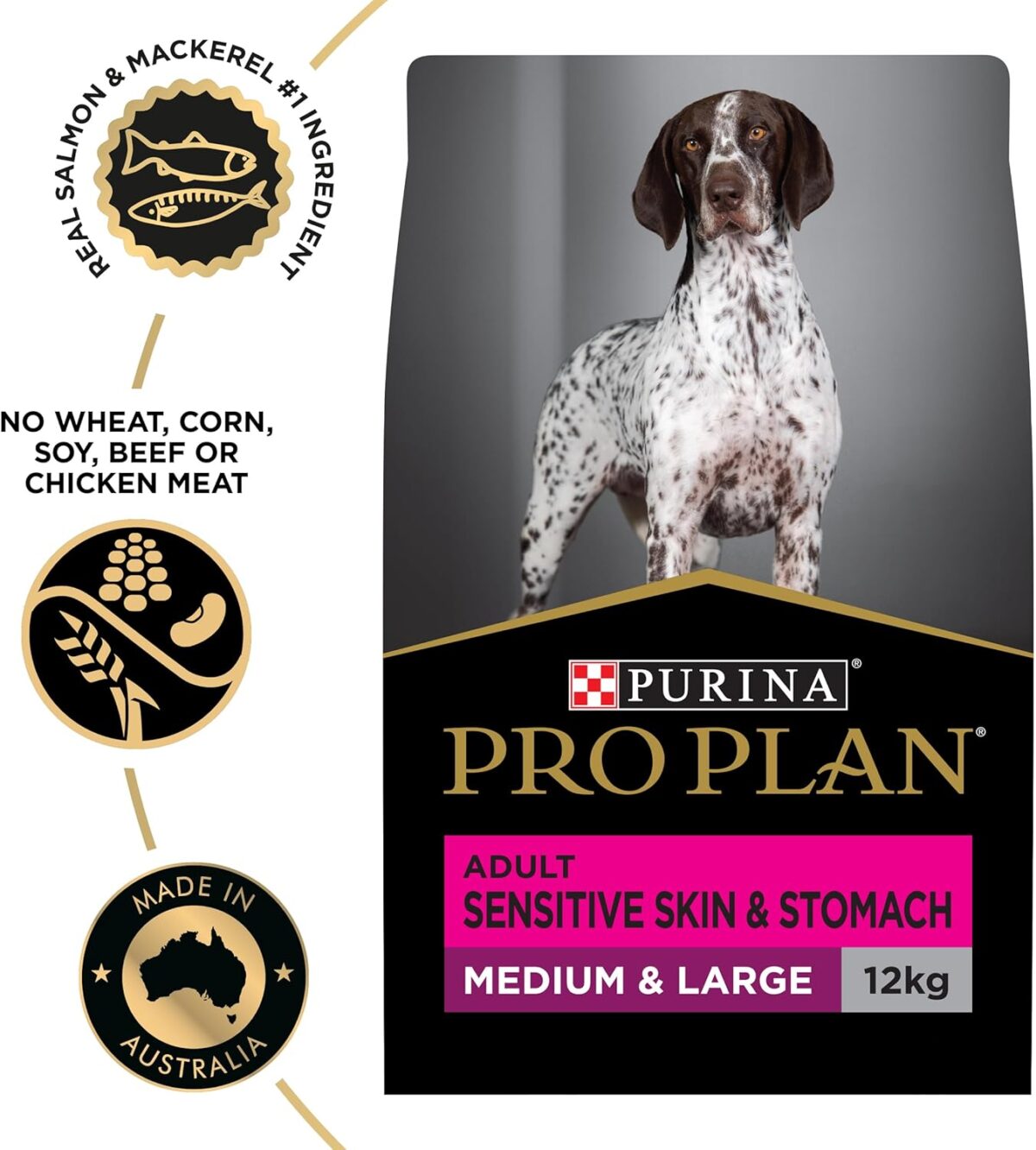 Purina Pro Plan Adult Dry Dog Food Medium and Large Breeds Salmon and Mackerel 12kg