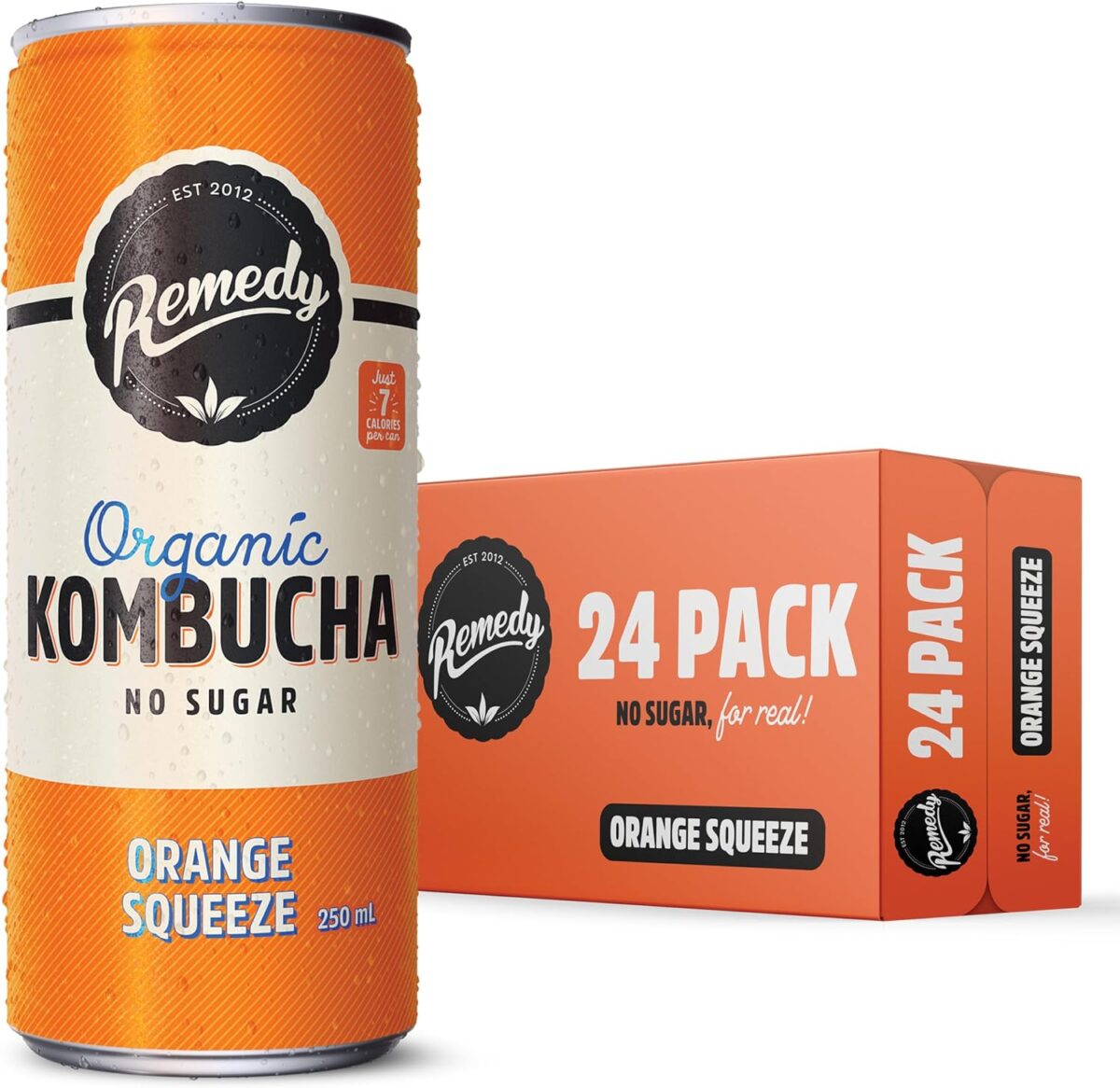 Remedy Kombucha Orange Squeeze 250mL 24-Pack [x2]