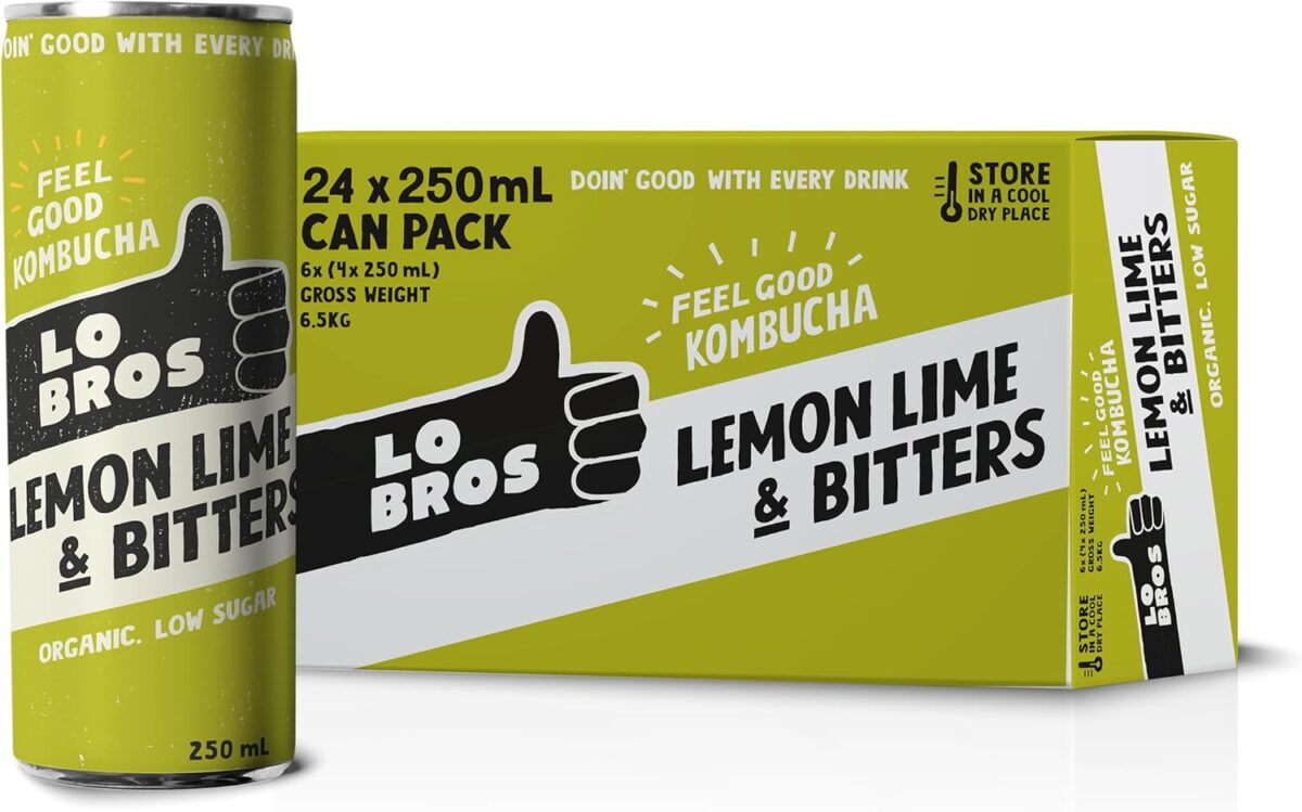 Lo Bros Organic Raspberry & Lemon Kombucha 250ml x 24 [x2]