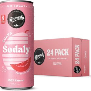 Remedy Sodaly Guava Prebiotic Soft Drink 250 mL Pack of 24 [x2]