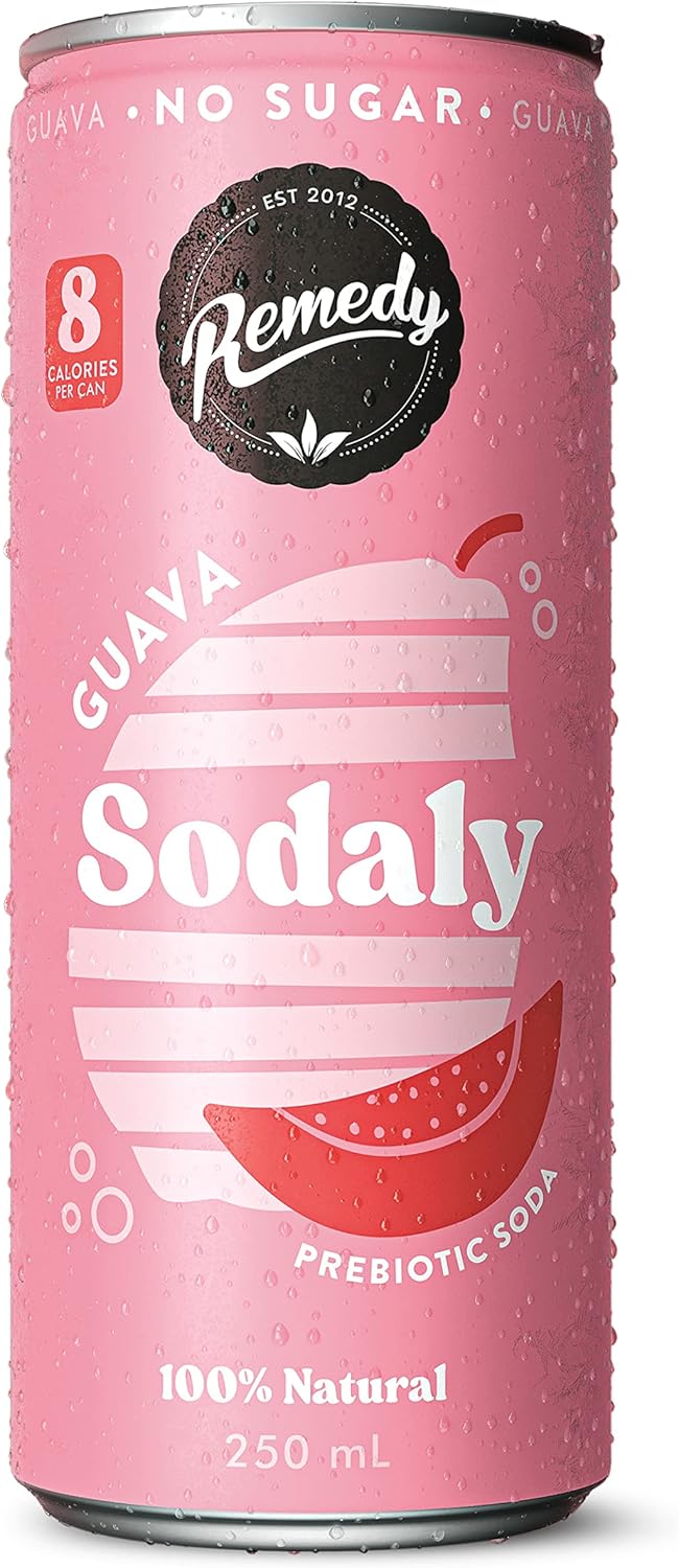 Remedy Sodaly Guava Prebiotic Soft Drink 250 mL Pack of 24 [x2]