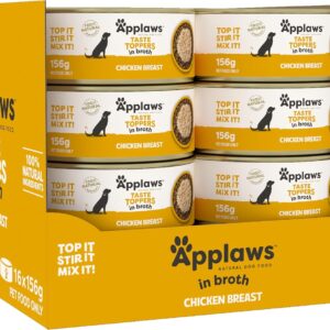 Applaws Taste Toppers Chicken Breast in Broth 16 x 156g [x2]