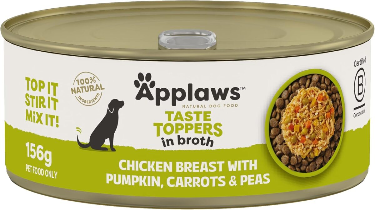 Applaws Taste Toppers Chicken Breast with Vegetables in Broth Wet Dog Food 16x156g [x2]