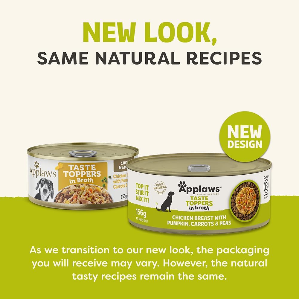 Applaws Taste Toppers Chicken Breast with Vegetables in Broth Wet Dog Food 16x156g [x2]