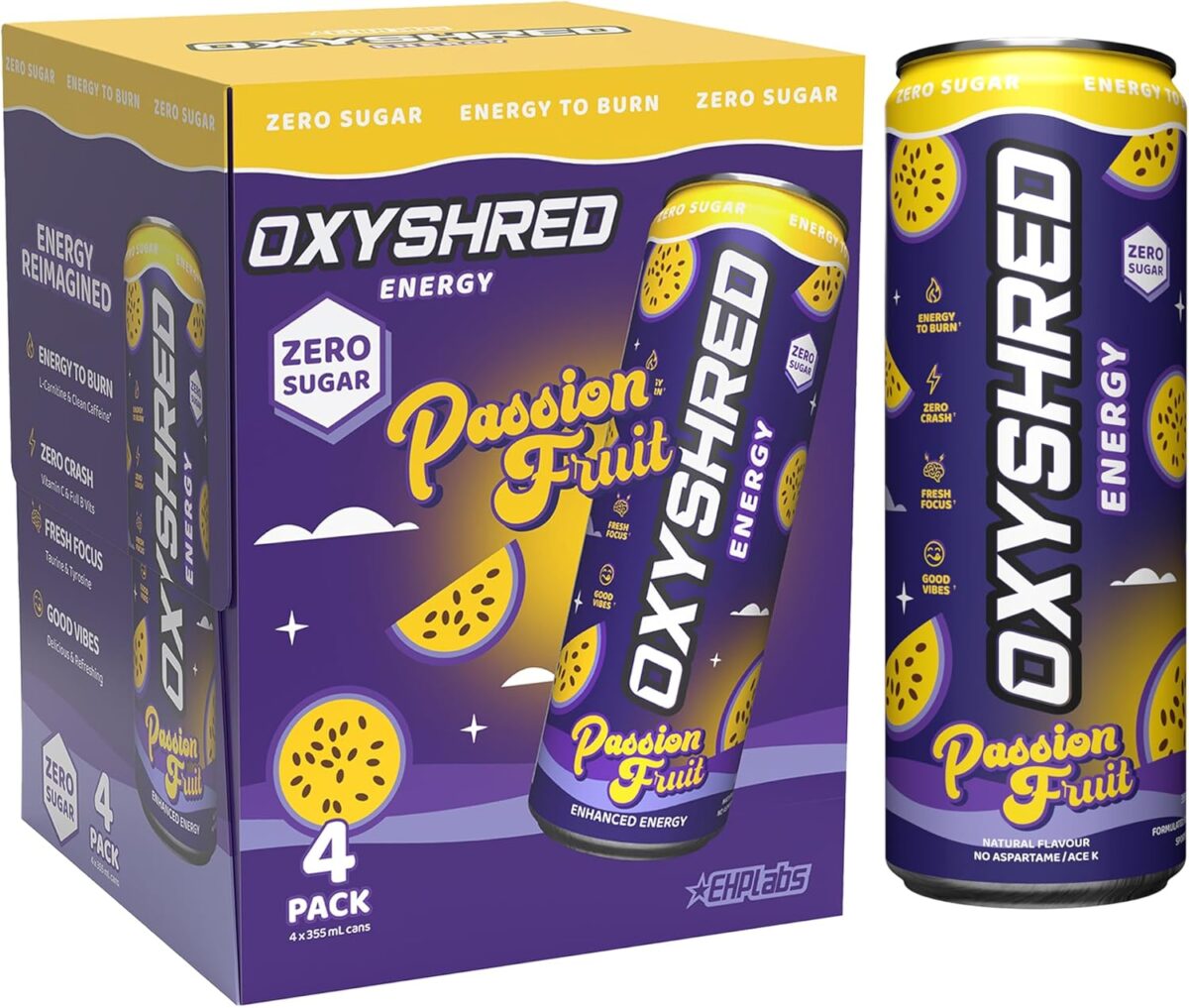 EHP Labs OxyShred Healthy Energy Drink Passionfruit 12-Pack