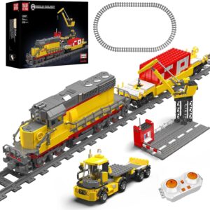 Mould King 12027 Diesel Locomotive Train Model, 1170 Pieces Rail Train with Motor, Remote Controlled Building Block Kit for Kids/Adult Collections Enthusiasts
