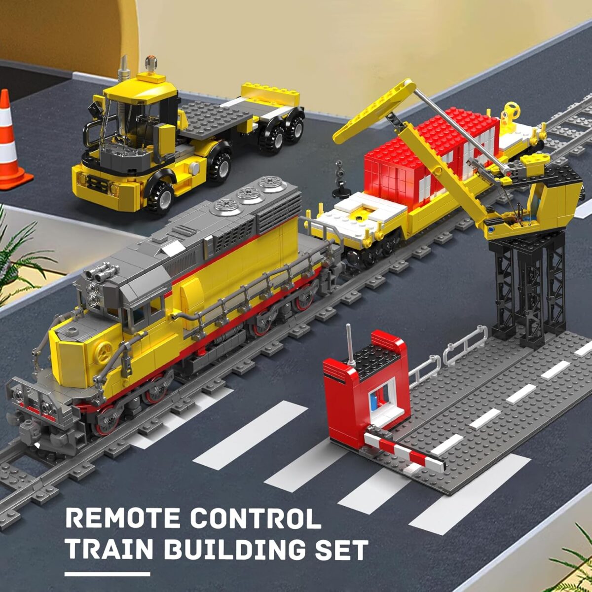 Mould King 12027 Diesel Locomotive Train Model, 1170 Pieces Rail Train with Motor, Remote Controlled Building Block Kit for Kids/Adult Collections Enthusiasts Mould King 12027 Diesel Locomotive Train Model, 1170 Pieces Rail Train with Motor, Remote Controlled Building Block Kit for Kids/Adult Collections Enthusiasts