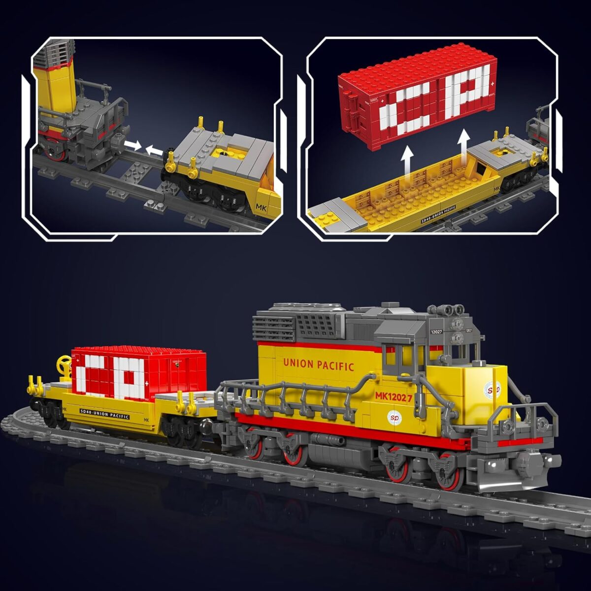 Mould King 12027 Diesel Locomotive Train Model, 1170 Pieces Rail Train with Motor, Remote Controlled Building Block Kit for Kids/Adult Collections Enthusiasts Mould King 12027 Diesel Locomotive Train Model, 1170 Pieces Rail Train with Motor, Remote Controlled Building Block Kit for Kids/Adult Collections Enthusiasts