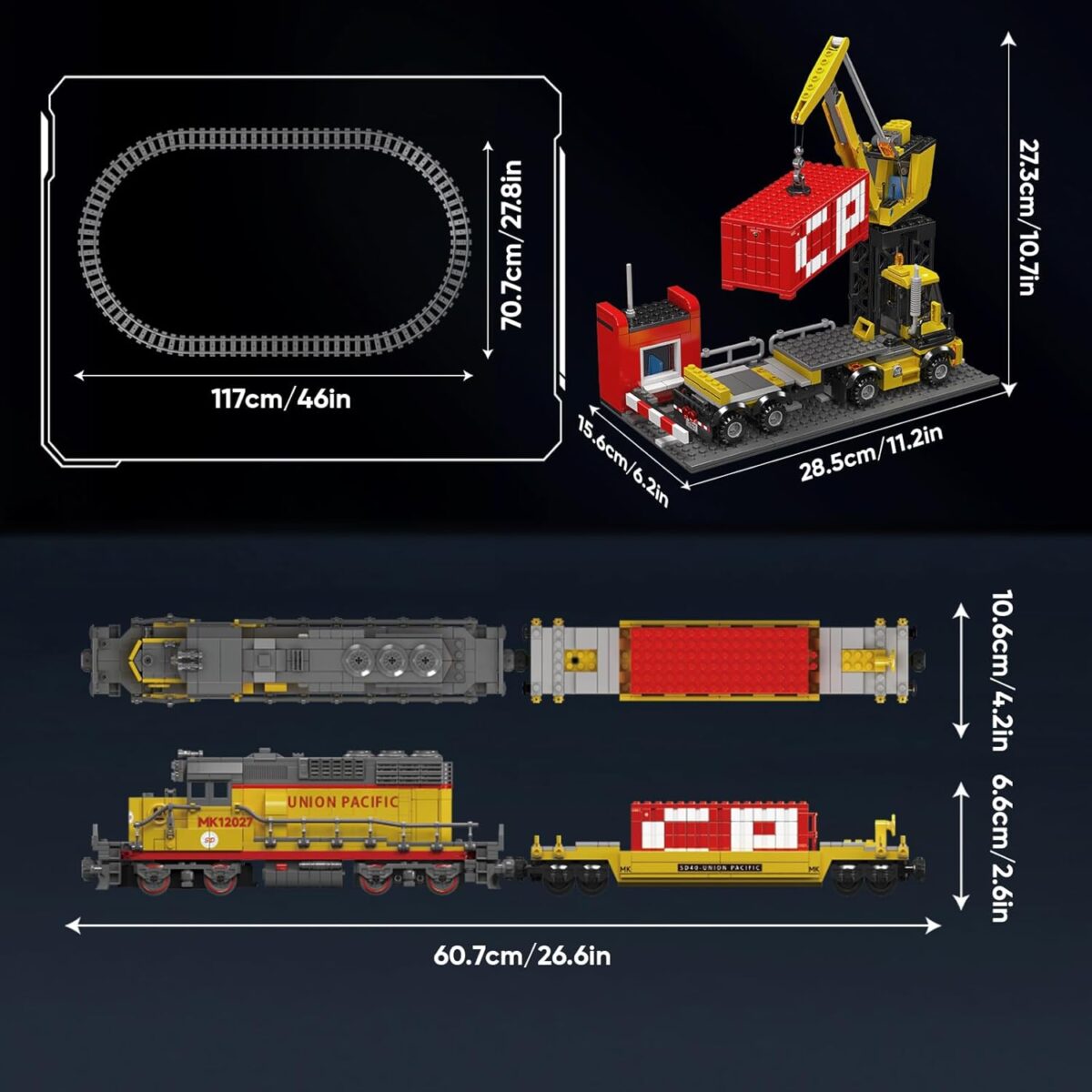 Mould King 12027 Diesel Locomotive Train Model, 1170 Pieces Rail Train with Motor, Remote Controlled Building Block Kit for Kids/Adult Collections Enthusiasts Mould King 12027 Diesel Locomotive Train Model, 1170 Pieces Rail Train with Motor, Remote Controlled Building Block Kit for Kids/Adult Collections Enthusiasts