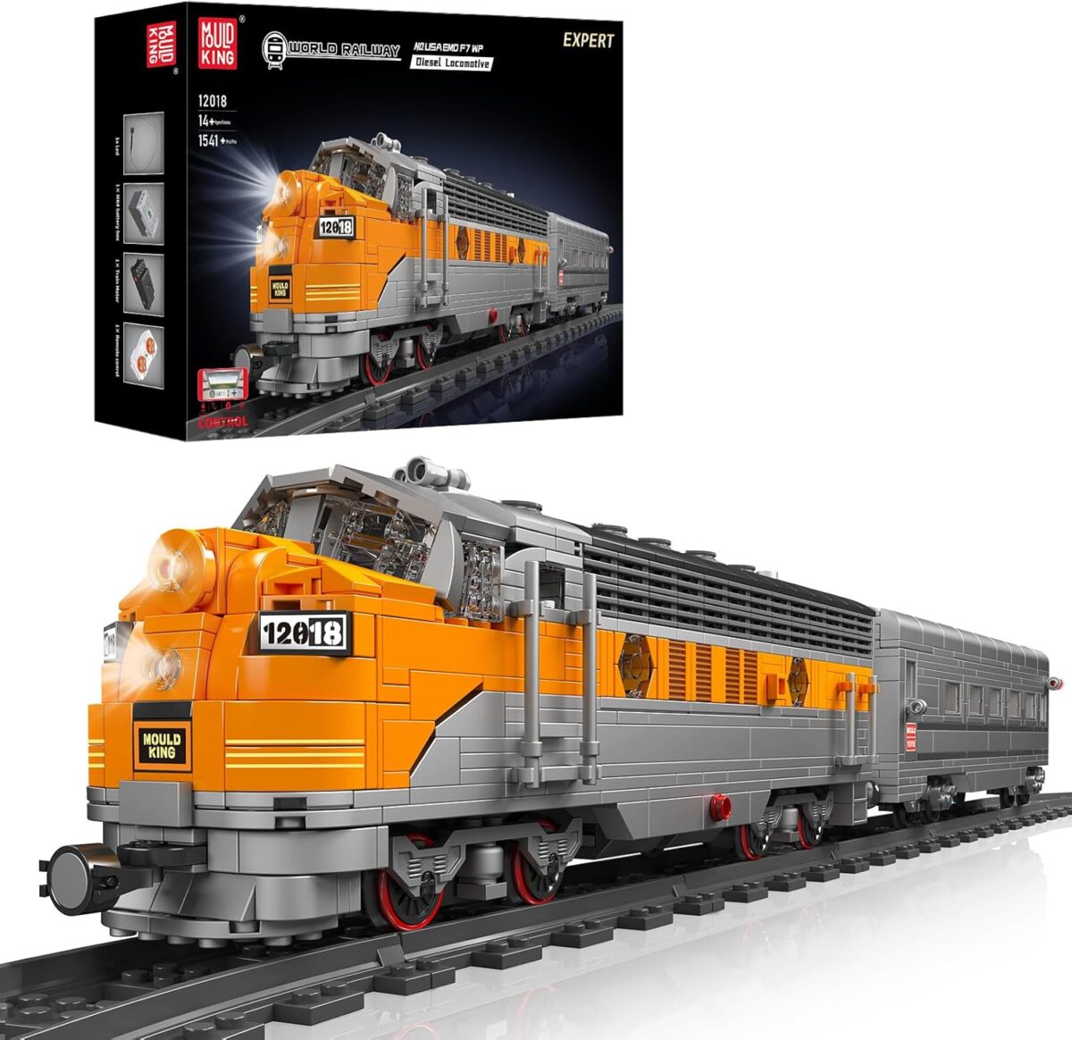 Mould King 12018 Train Building Block Model, MOC Building Set to Build, Gift Toy for Kids Age 8+/Adult Collections Enthusiasts, RC Control Train with Rail and Motors (1541 Pieces) Mould King 12018 Train Building Block Model, MOC Building Set to Build, Gift Toy for Kids Age 8+/Adult Collections Enthusiasts, RC Control Train with Rail and Motors (1541 Pieces)