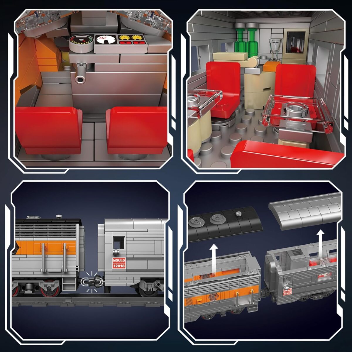 Mould King 12018 Train Building Block Model, MOC Building Set to Build, Gift Toy for Kids Age 8+/Adult Collections Enthusiasts, RC Control Train with Rail and Motors (1541 Pieces) Mould King 12018 Train Building Block Model, MOC Building Set to Build, Gift Toy for Kids Age 8+/Adult Collections Enthusiasts, RC Control Train with Rail and Motors (1541 Pieces)
