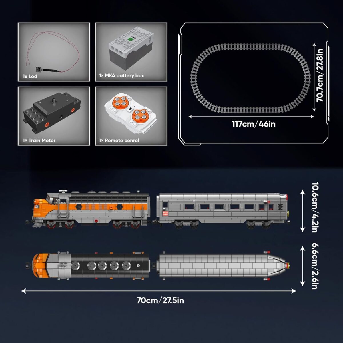 Mould King 12018 Train Building Block Model, MOC Building Set to Build, Gift Toy for Kids Age 8+/Adult Collections Enthusiasts, RC Control Train with Rail and Motors (1541 Pieces) Mould King 12018 Train Building Block Model, MOC Building Set to Build, Gift Toy for Kids Age 8+/Adult Collections Enthusiasts, RC Control Train with Rail and Motors (1541 Pieces)