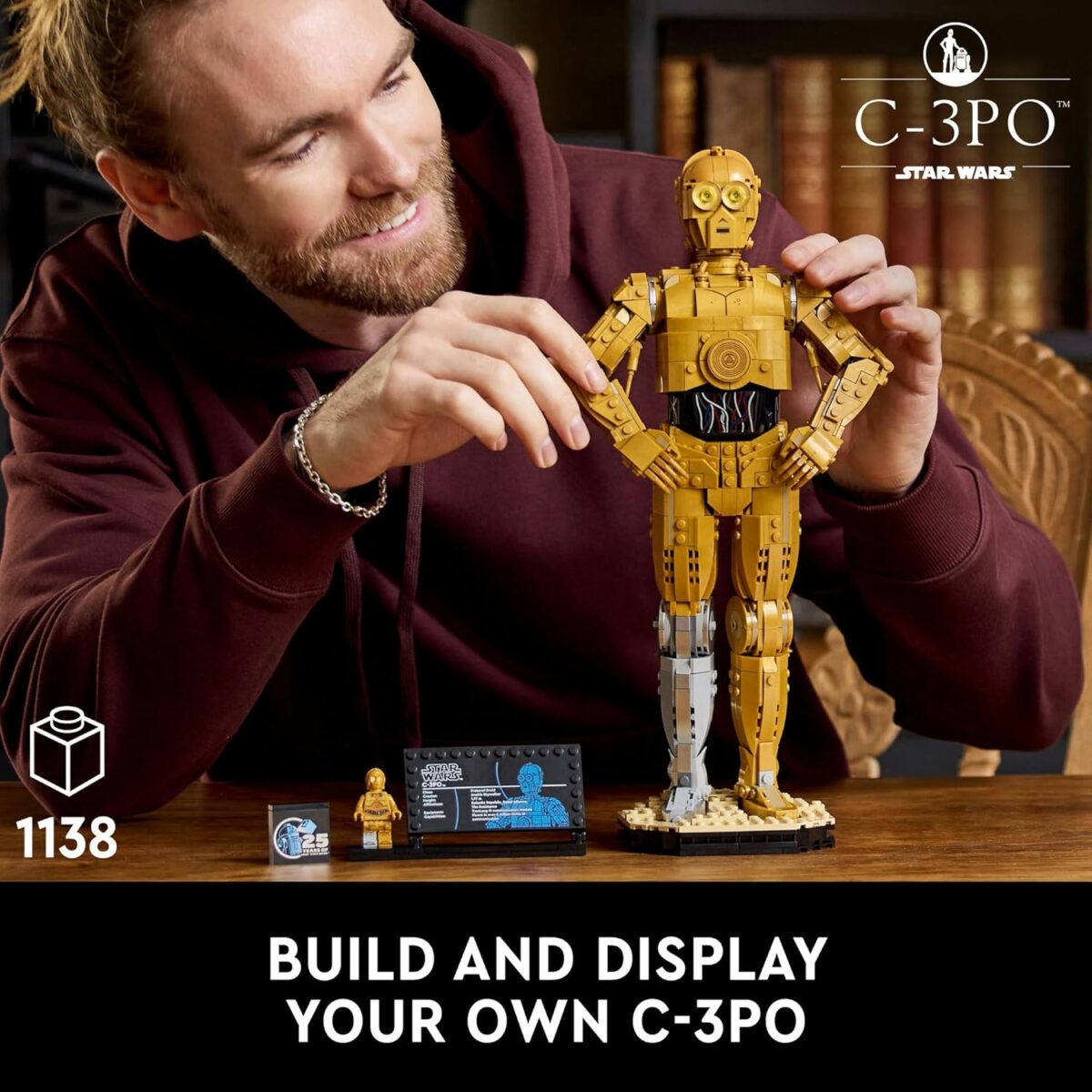 LEGO Star Wars C-3PO Droid Figure Building Set for Adults, Collectible Model Kit with a Minifigure and Display Stand for Room or Office Decor, Nostalgic Movie Memorabilia Set for Men & Women 75398 LEGO Star Wars C-3PO Droid Figure Building Set for Adults, Collectible Model Kit with a Minifigure and Display Stand for Room or Office Decor, Nostalgic Movie Memorabilia Set for Men & Women 75398