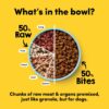 RawMix50 Dog Food Grass-Fed Beef 340g — 50% Freeze-Dried Raw, High Protein, Non-GMO, No Wheat or Corn [x3]