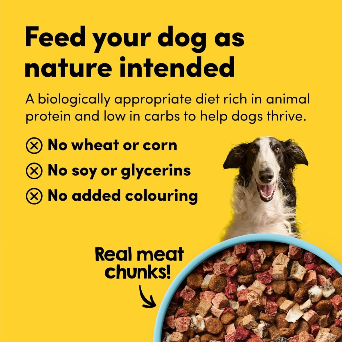 RawMix50 Dog Food Grass-Fed Beef 340g — 50% Freeze-Dried Raw, High Protein, Non-GMO, No Wheat or Corn [x3]