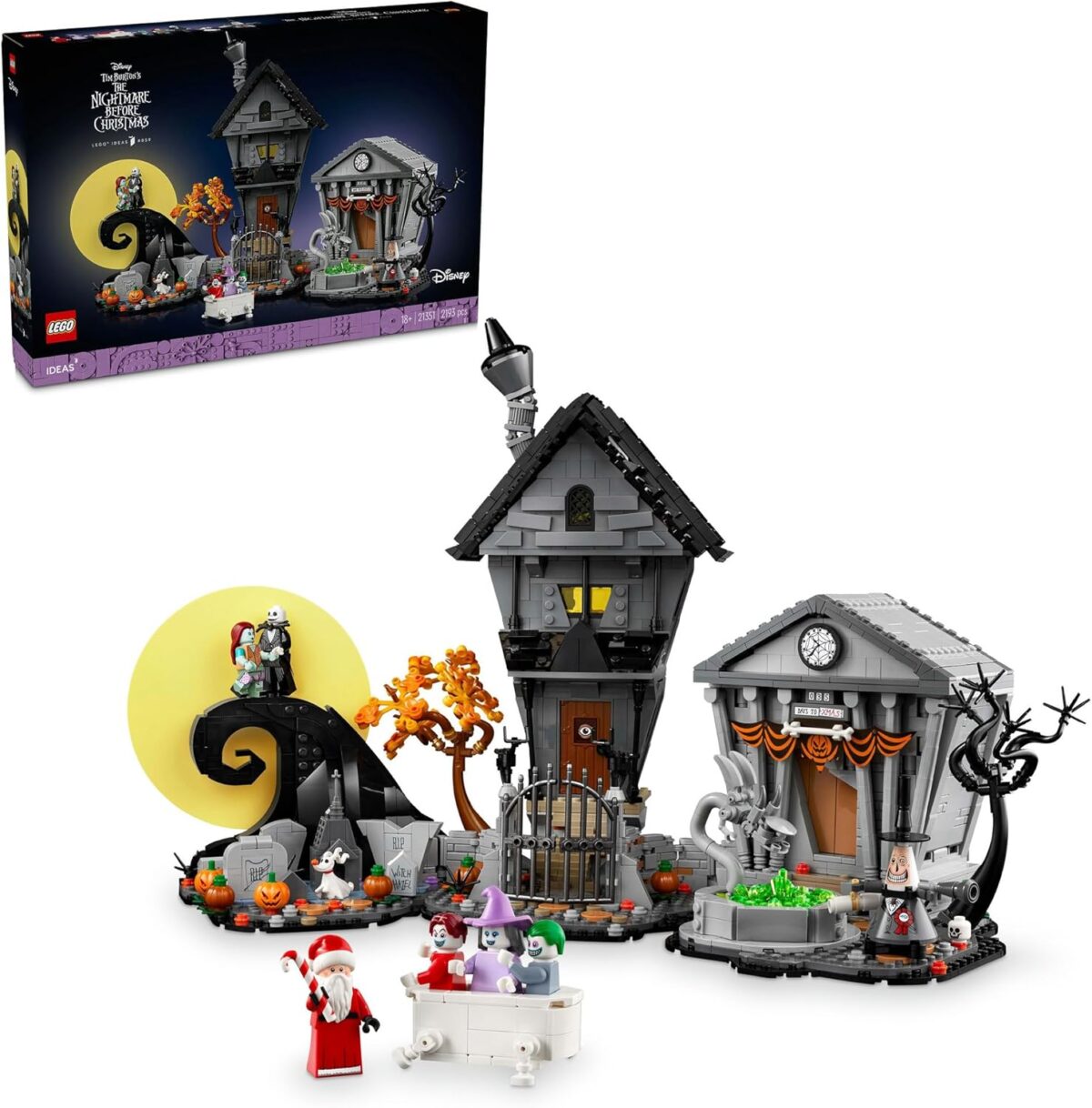 LEGO® Ideas Disney Tim Burton’s The Nightmare Before Christmas Set, Movie Memorabilia Model Kit for Women, Men and Film Lovers, with 6 Character Minifigures Incl. Jack Skelington 21351 LEGO® Ideas Disney Tim Burton’s The Nightmare Before Christmas Set, Movie Memorabilia Model Kit for Women, Men and Film Lovers, with 6 Character Minifigures Incl. Jack Skelington 21351